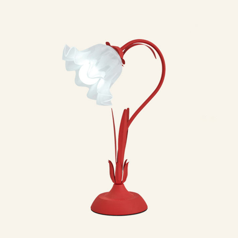 Contemporary Creative Flower Iron Acrylic 1-Light Table Lamp For Bedroom
