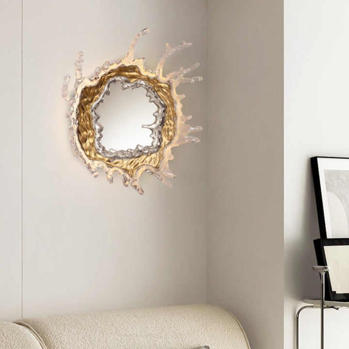 Lámpara de aplique de pared LED de espejo de gota de agua de acrílico de acero inoxidable creativo contemporáneo para baño 