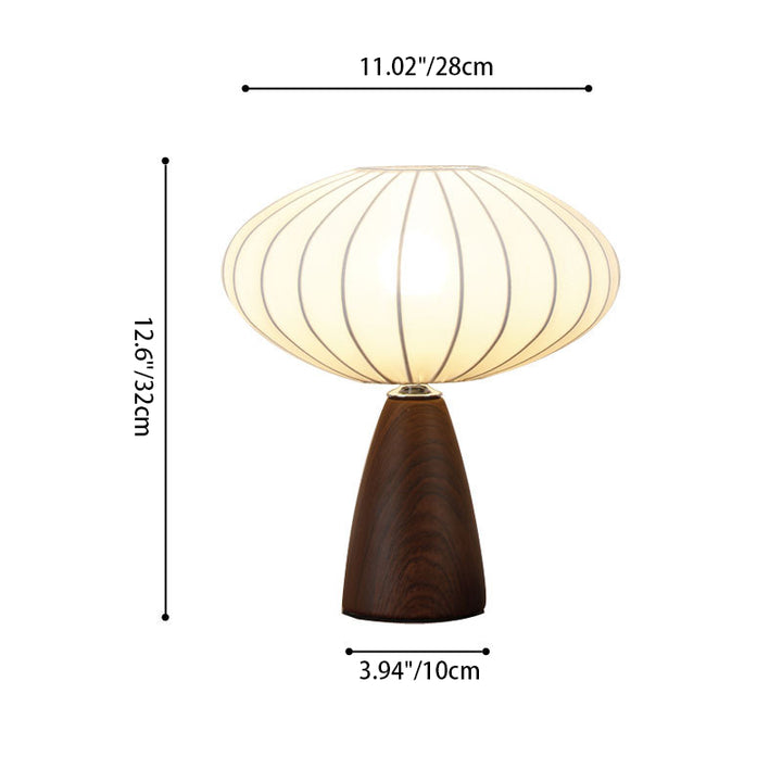 Lámpara de Mesa de 1 Luz con Base de Cerámica Vintage Tradicional y Pantalla de Tela Elástica para Dormitorio 