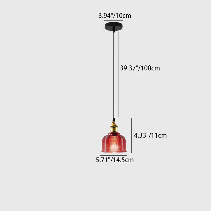Suspension lumineuse à 1 ampoule en verre prismatique nordique contemporain pour salon 