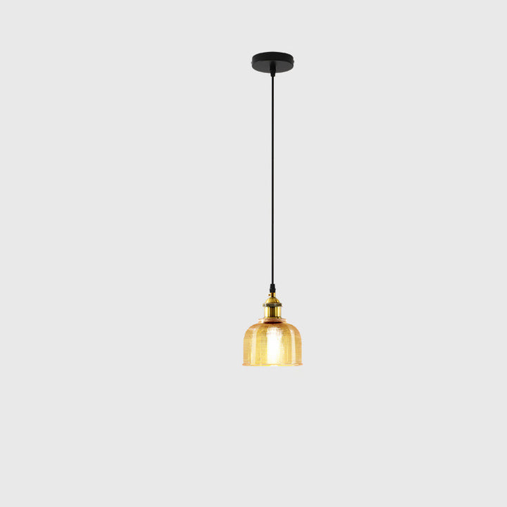 Suspension lumineuse à 1 ampoule en verre prismatique nordique contemporain pour salon 