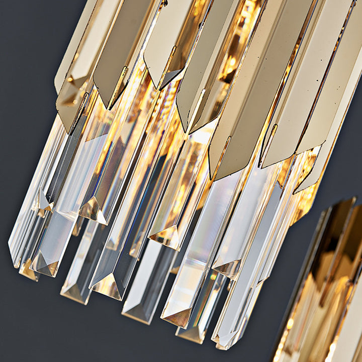 Lujoso moderno prismas de cristal cilíndricos acero inoxidable colgante de 1 luz para comedor 