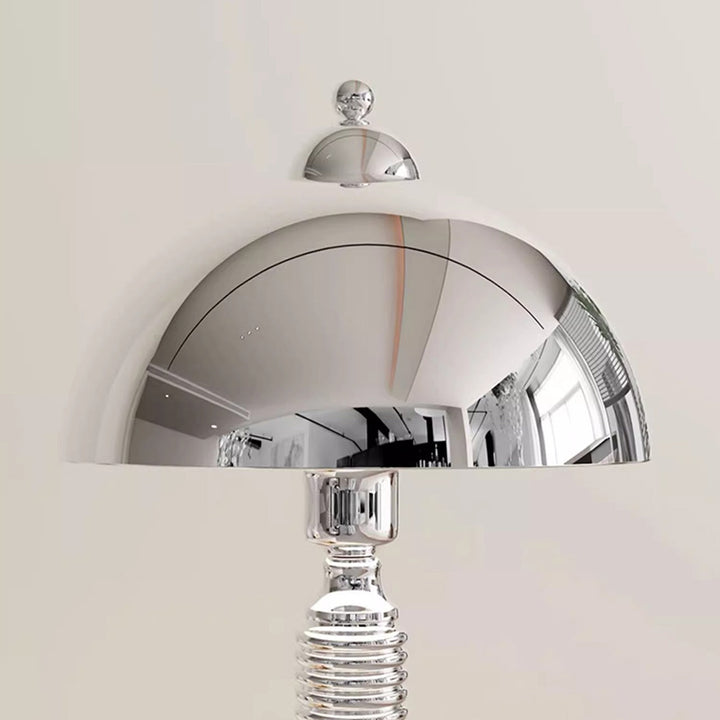Lampe de table 1 lumière en fer avec abat-jour rond industriel contemporain et base plissée pour chambre 