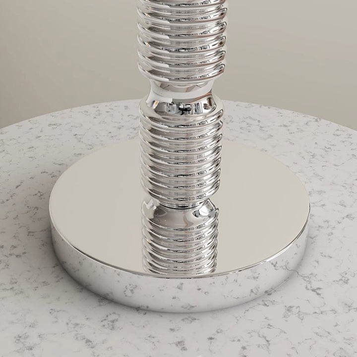 Lampe de table 1 lumière en fer avec abat-jour rond industriel contemporain et base plissée pour chambre 
