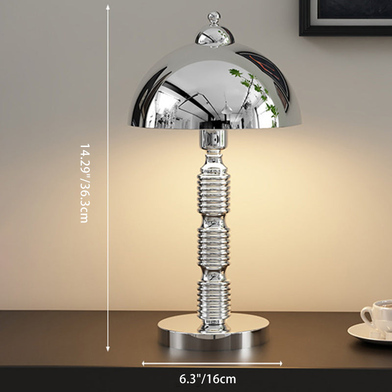 Lampe de table 1 lumière en fer avec abat-jour rond industriel contemporain et base plissée pour chambre 