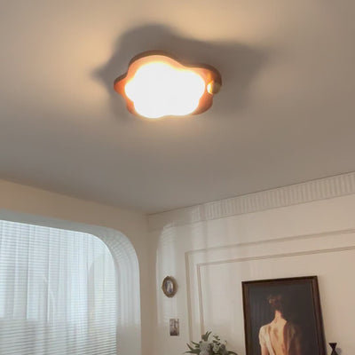 Contemporary Creative Cloud Star Heart Wood Iron Acrylic LED Flush Mount Ceiling Light For Living Room