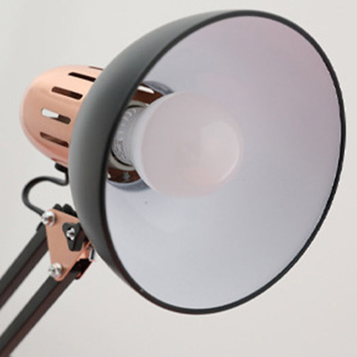 Lampe de table moderne minimaliste pliable et rotative avec tête de bol en fer à 1 lumière pour étude 