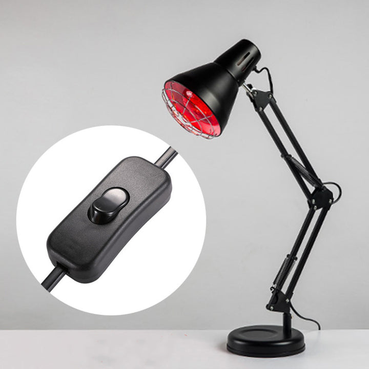 Modern Minimalist Infrared Long Arm Iron 1-Light Table Lamp For Beside