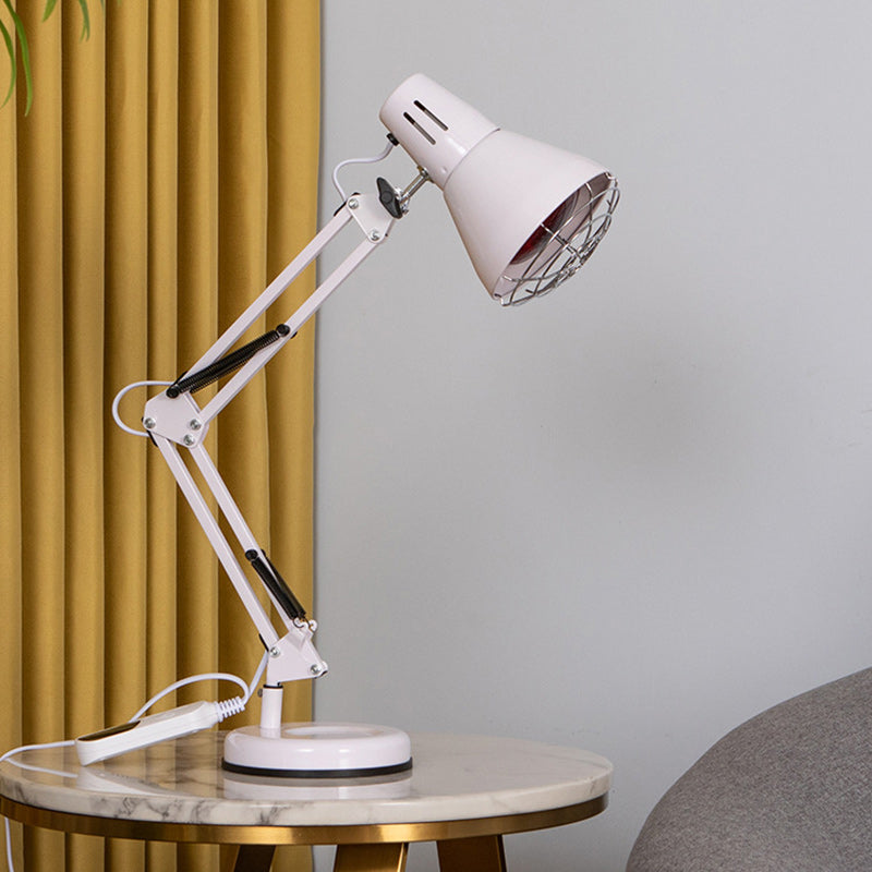 Modern Minimalist Infrared Long Arm Iron 1-Light Table Lamp For Beside
