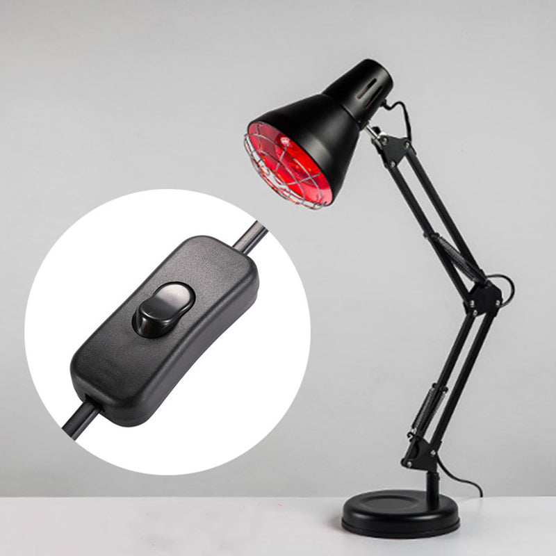 Modern Minimalist Infrared Long Arm Iron 1-Light Table Lamp For Beside