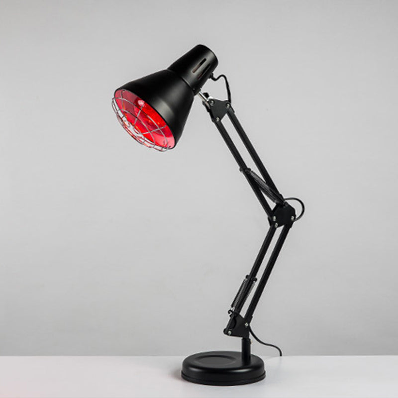 Modern Minimalist Infrared Long Arm Iron 1-Light Table Lamp For Beside