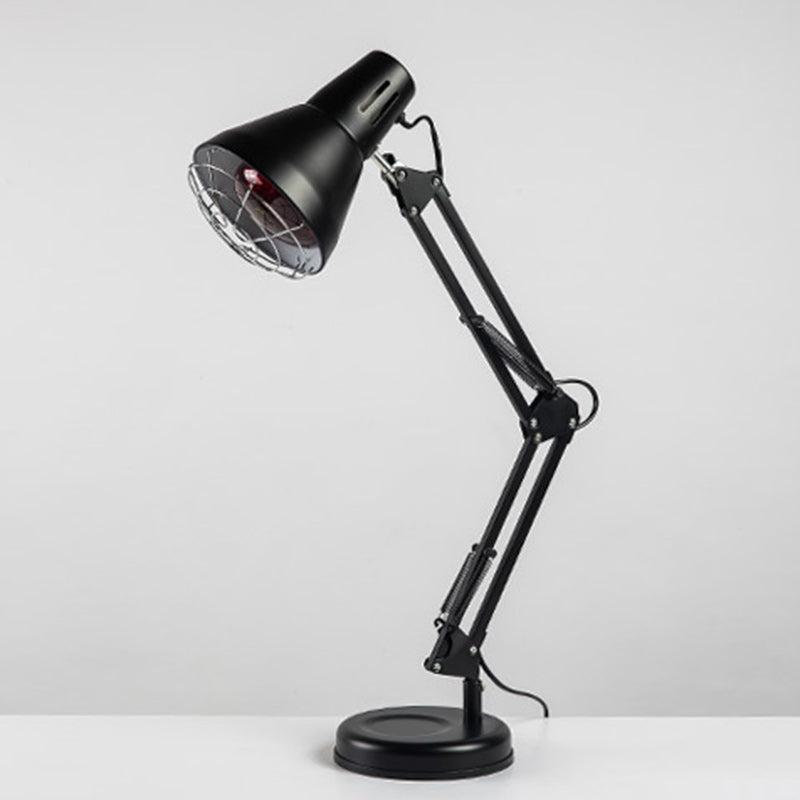 Modern Minimalist Infrared Long Arm Iron 1-Light Table Lamp For Beside