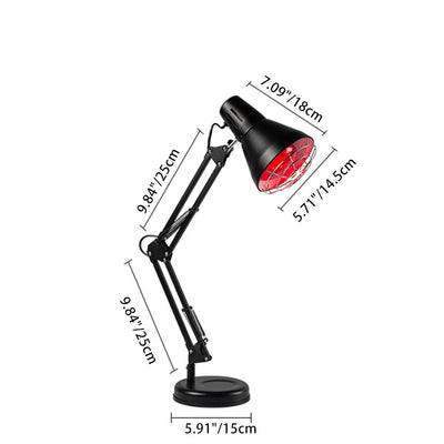 Modern Minimalist Infrared Long Arm Iron 1-Light Table Lamp For Beside
