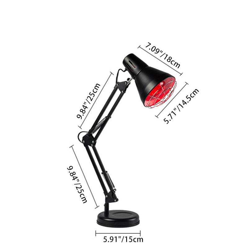 Modern Minimalist Infrared Long Arm Iron 1-Light Table Lamp For Beside