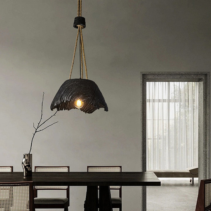 Traditional Vintage Handmade Round High Density Polystyrene 1 - Light Pendant Light For Dining Room