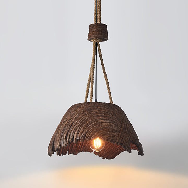 Traditional Vintage Handmade Round High Density Polystyrene 1 - Light Pendant Light For Dining Room