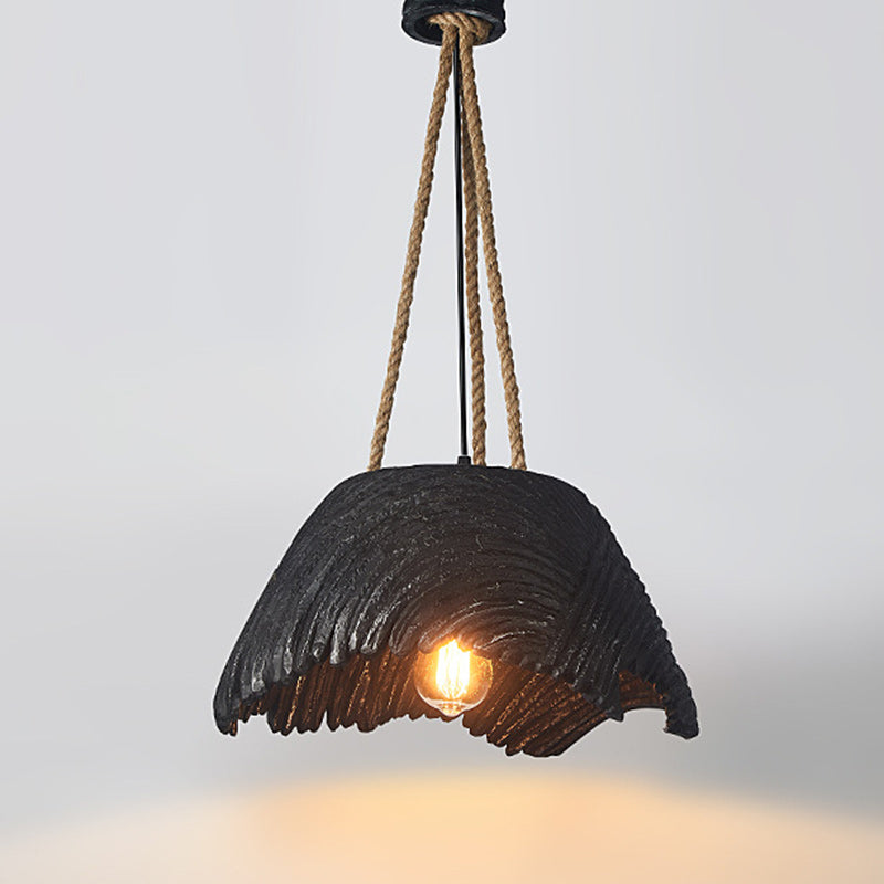 Traditional Vintage Handmade Round High Density Polystyrene 1 - Light Pendant Light For Dining Room