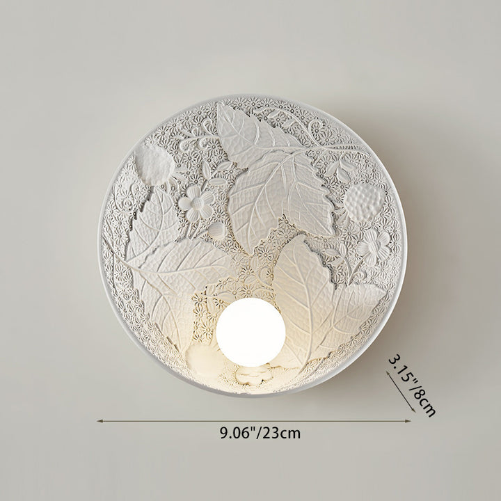 Applique murale traditionnelle française à une lumière en résine ronde pour salon 