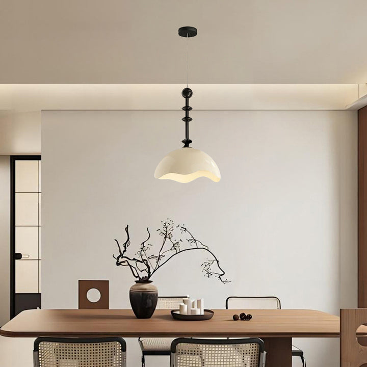 Lustre suspendu en aluminium, fer et acrylique LED Nordic Wave contemporain pour salon 