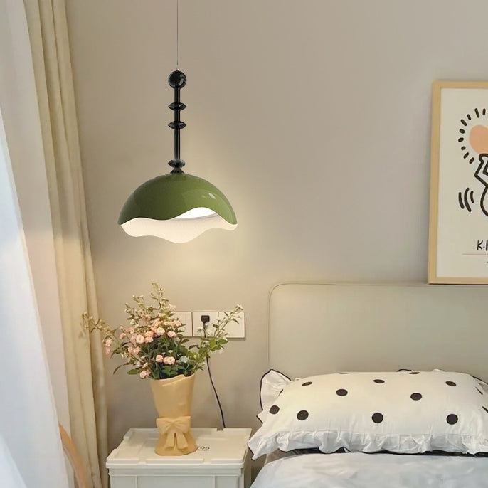 Lustre suspendu en aluminium, fer et acrylique LED Nordic Wave contemporain pour salon 