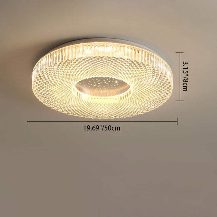 Plafonnier LED en acrylique et fer avec anneau de diamant rond minimaliste moderne pour salon 