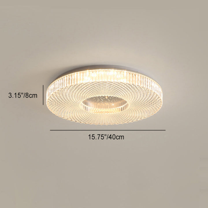 Plafonnier LED en acrylique et fer avec anneau de diamant rond minimaliste moderne pour salon 