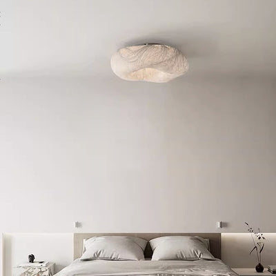 Modern Minimalist Cloud Mulberry Silk LED Flush Mount Ceiling Light For Living Room