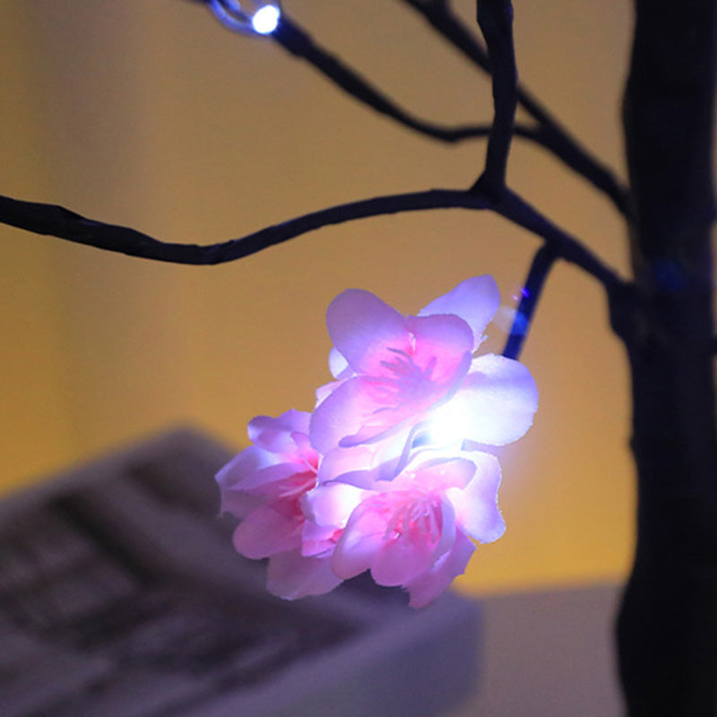 Modern Art Deco Simulation Flower Tree Shape LED Table Lamp For Bedroom