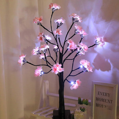 Modern Art Deco Simulation Flower Tree Shape LED Table Lamp For Bedroom