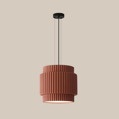 Contemporary Nordic Painted Ribbed Resin 1/3-Light Pendant Light For Living Room