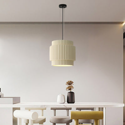 Contemporary Nordic Painted Ribbed Resin 1/3-Light Pendant Light For Living Room