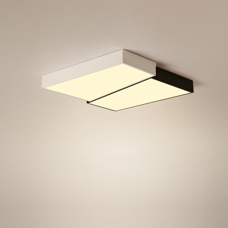 Plafonnier LED en acrylique à montage affleurant carré rond géométrique minimaliste moderne pour chambre 