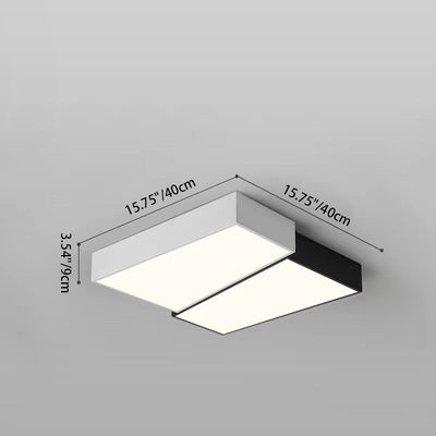 Plafonnier LED en acrylique à montage affleurant carré rond géométrique minimaliste moderne pour chambre 