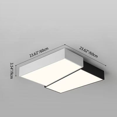 Plafonnier LED en acrylique à montage affleurant carré rond géométrique minimaliste moderne pour chambre 