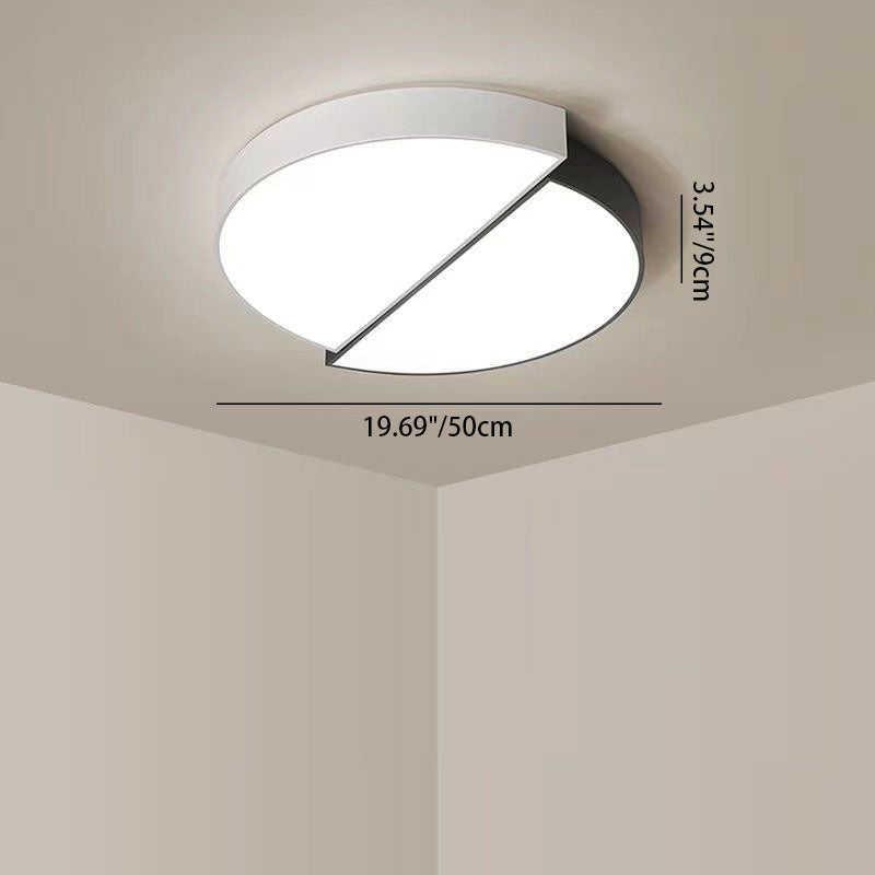 Plafonnier LED en acrylique à montage affleurant carré rond géométrique minimaliste moderne pour chambre 