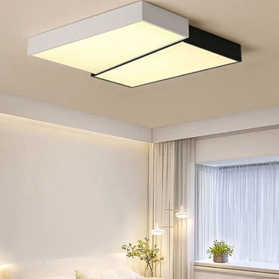 Plafonnier LED en acrylique à montage affleurant carré rond géométrique minimaliste moderne pour chambre 