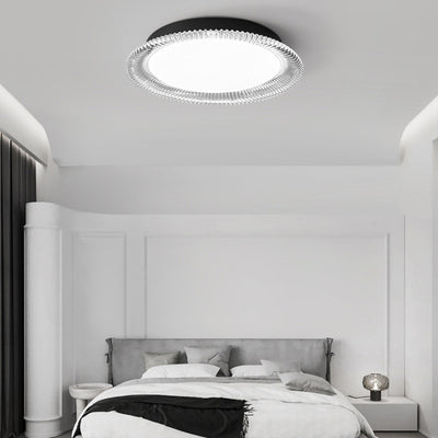 Plafonnier LED en aluminium acrylique à motif d'eau rond minimaliste moderne pour chambre à coucher 