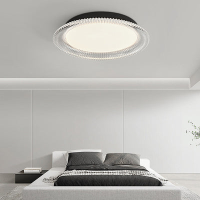 Plafonnier LED en aluminium acrylique à motif d'eau rond minimaliste moderne pour chambre à coucher 