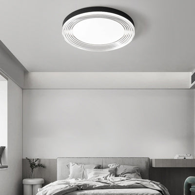 Plafonnier LED en aluminium acrylique à motif d'eau rond minimaliste moderne pour chambre à coucher 