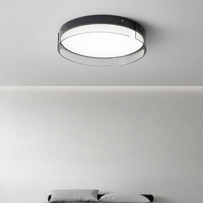 Lustre Plafonnier LED Minimaliste Moderne à Rayures Rondes en Fer Cuivre Verre Acrylique pour Salon 