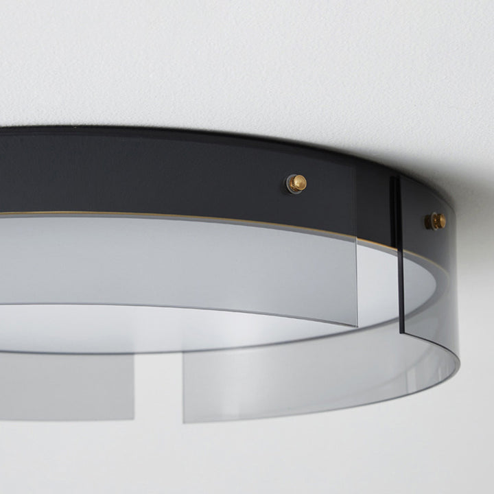 Moderne minimalistische Streifen Runde Eisen Kupfer Glas Acryl LED Unterputz Deckenleuchte für Wohnzimmer 