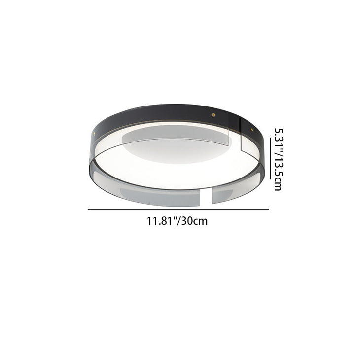 Moderne minimalistische Streifen Runde Eisen Kupfer Glas Acryl LED Unterputz Deckenleuchte für Wohnzimmer 