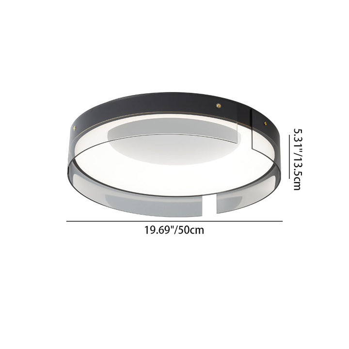 Moderne minimalistische Streifen Runde Eisen Kupfer Glas Acryl LED Unterputz Deckenleuchte für Wohnzimmer 