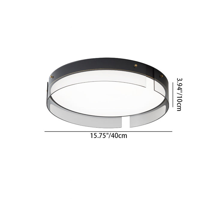 Moderne minimalistische Streifen Runde Eisen Kupfer Glas Acryl LED Unterputz Deckenleuchte für Wohnzimmer 