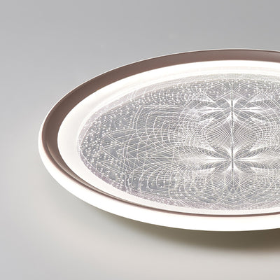 Plafonnier LED rond minimaliste moderne en aluminium et acrylique avec motif pissenlit pour salon 