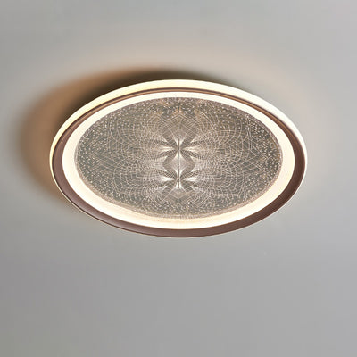Plafonnier LED rond minimaliste moderne en aluminium et acrylique avec motif pissenlit pour salon 