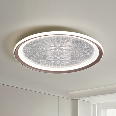 Plafonnier LED rond minimaliste moderne en aluminium et acrylique avec motif pissenlit pour salon 