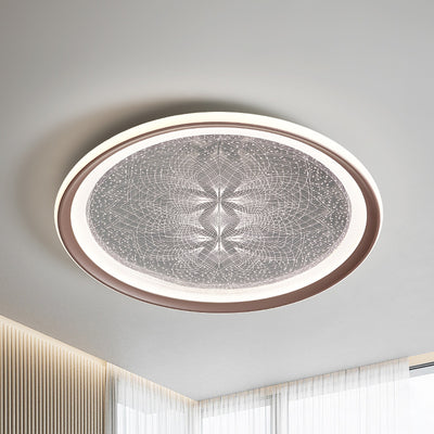 Plafonnier LED rond minimaliste moderne en aluminium et acrylique avec motif pissenlit pour salon 