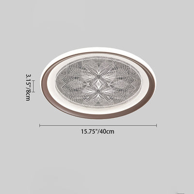 Plafonnier LED rond minimaliste moderne en aluminium et acrylique avec motif pissenlit pour salon 