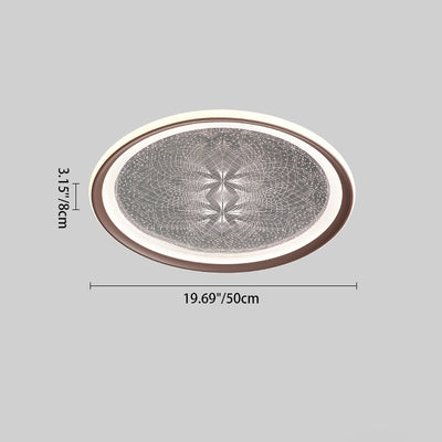 Plafonnier LED rond minimaliste moderne en aluminium et acrylique avec motif pissenlit pour salon 
